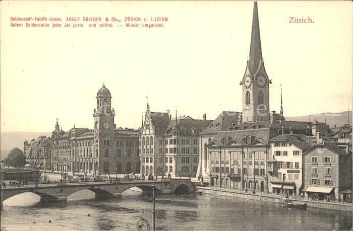 12322192 Zuerich Fraumuensterkirche Stadthaus Hauptpost Limmat Bruecke Zuerich