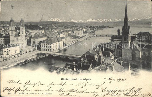 12322193 Zuerich Grossmuenster Limmat Ponts Église Lac Zurich Alpes Zuerich