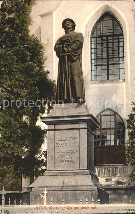 12319533 Zuerich Zwinglidenkmal Statue Zuerich