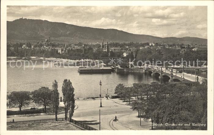 12320929 Zuerich Quaibruecke Zuerichsee Uetliberg Zuerich