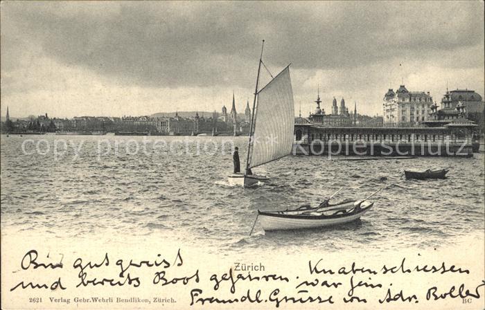 12322195 Zuerich Vue du lac de Zurich depuis le voilier Zuerich