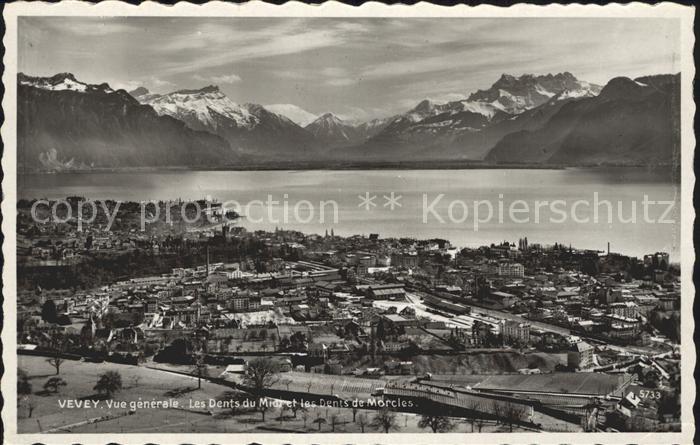 12321033 Vevey VD Panorama Lac Léman Dents du Midi Dents de Morcles Alpes Vevey