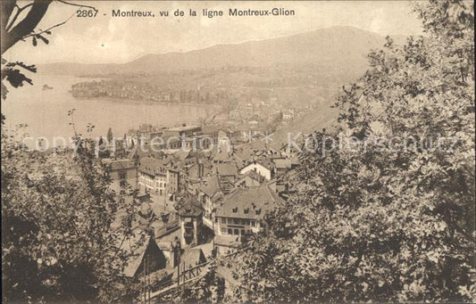 12321131 Montreux VD vu de la ligne Montreux Glion Lac Léman Lac Léman Montreux