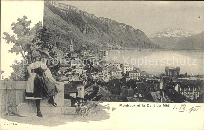 12321133 Montreux VD Panorama Lac Léman Dents du Midi Lac Léman Alpes Maedchen T