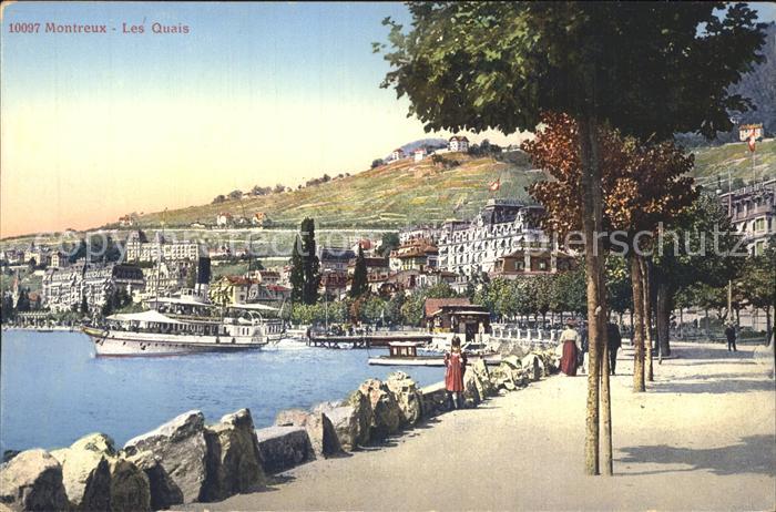 12321137 Montreux VD Les Quais Lac Léman Promenade Lac Léman Steamer Montreux