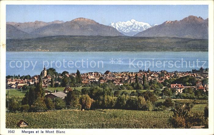 12321199 Morges Panorama Lac Léman et le Mont Blanc Lac Léman Alpes Morges