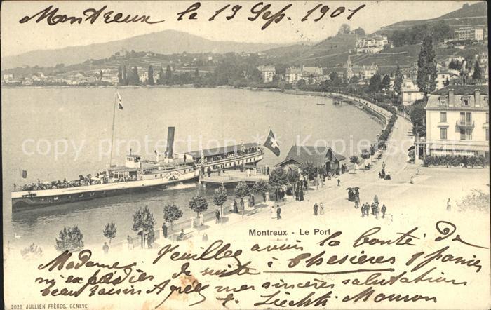 12321204 Montreux VD Promenade Port Port Jetée Steamer Montreux