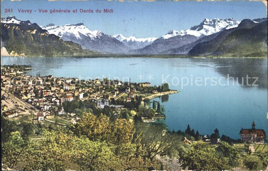 12322217 Vevey VD Panorama Lac Léman Dents du Midi Lac Léman Alpes Vevey