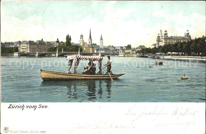 12322237 Zuerich Ansicht vom Zuerichsee aus Boot Zuerich