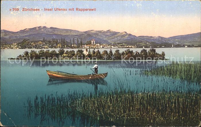 12322273 Île d'Ufnau avec roseaux pour bateaux de Rapperswil Lac d'Ufenau Zurich