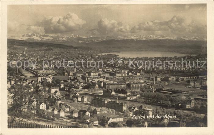 12322293 Zuerich Gesamtansicht mit Alpenpanorama Zuerich