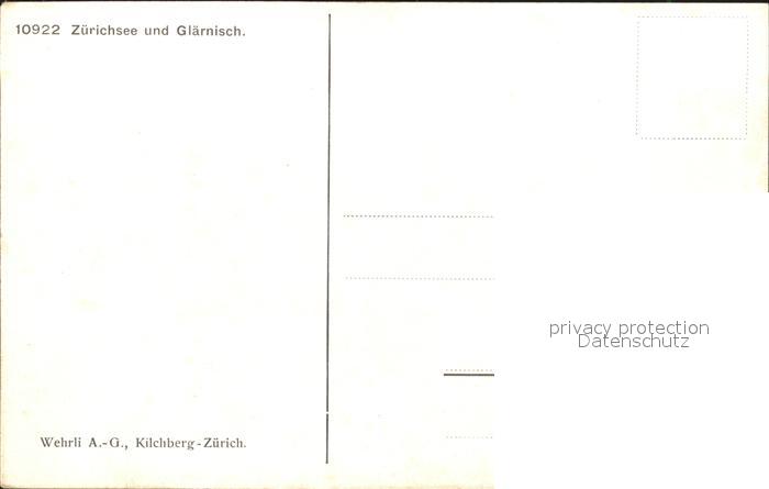 12323287 Carte d'artiste Zuerichsee et Glaernisch Zuerichsee