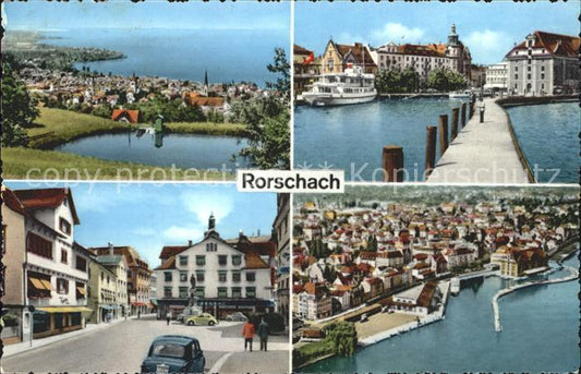 12337906 Rorschach Bodensee Seebruecke Fliegeraufnahme Ortspartie Rorschach