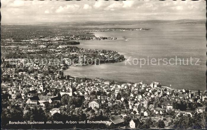 12337913 Rorschach Bodensee Fliegeraufnahme mit Horn Arbon und Romanshorn Rorsch