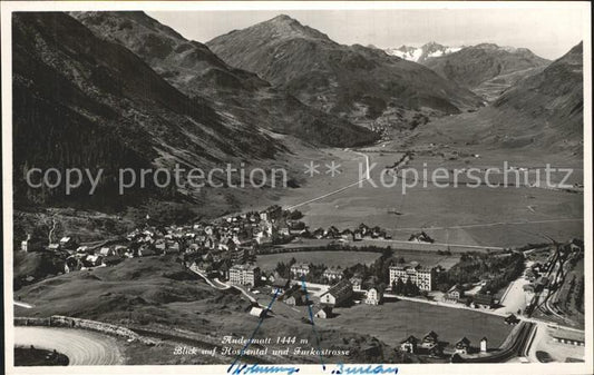 12335206 Andermatt Fliegeraufnahme mit Furkastrasse Andermatt