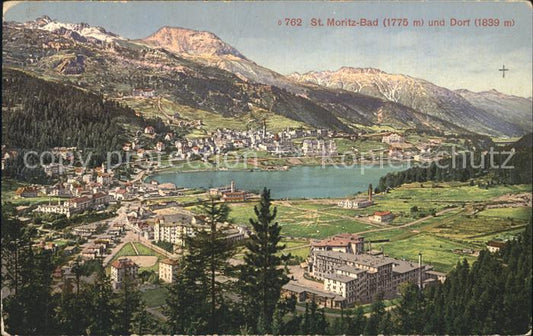 12335345 St Moritz Bad GR avec le village de St Moritz