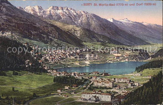 12335352 St Moritz Bad GR avec le village de St Moritz