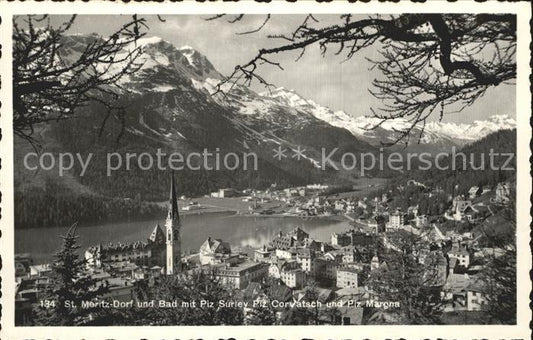 12335374 St Moritz Dorf GR avec bain et Piz Surley Corvatsch Margna St Moritz