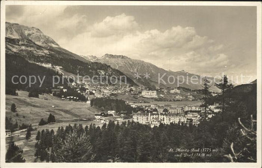 12335379 St Moritz Bad GR avec le village de St Moritz