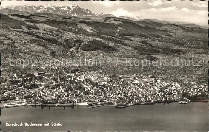 12346180 Rorschach Bodensee mit Saentis Fliegeraufnahme Rorschach Bodensee