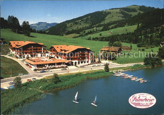 12455464 Schwarzsee Sense Sporthotel Primerose Fliegeraufnahme Schwarzsee