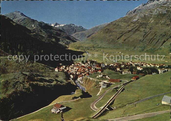 12456150 Andermatt mit Furka Fliegeraufnahme Andermatt