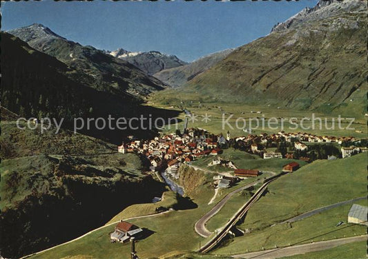 12456150 Andermatt mit Furka Fliegeraufnahme Andermatt