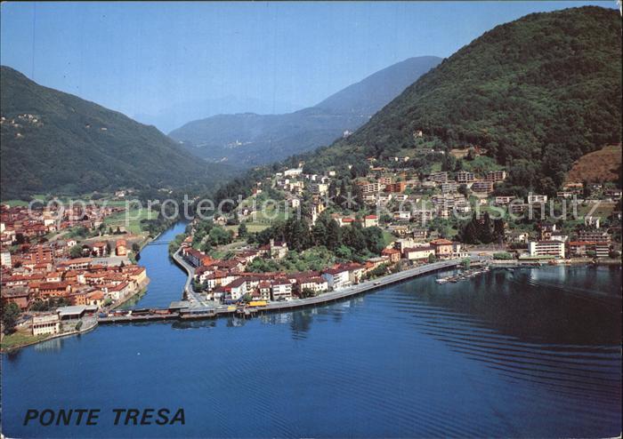 12456833 Ponte Tresa Lago di Lugano Fliegeraufnahme Ponte Tresa