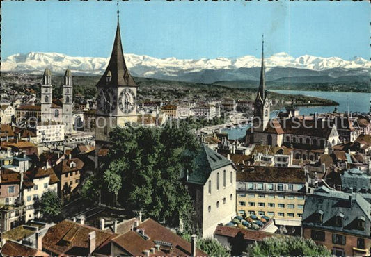 12456874 Zuerich ZH Vue sur la ville avec les Alpes Zuerich