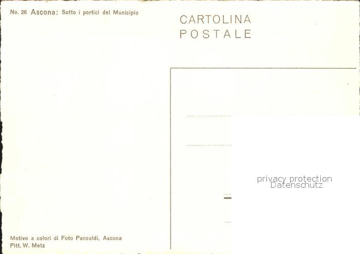 12457888 Carte d'artiste du port Ascona TI Metz Ascona