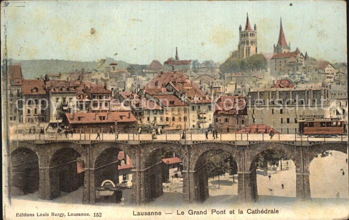 12458740 Lausanne VD Le Grand Pont Cathedrale Lausanne