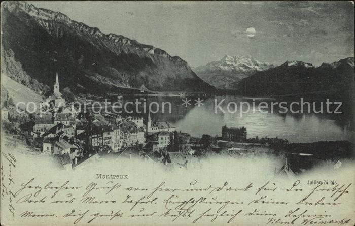 12459216 Montreux VD Carte panoramique au clair de lune Montreux