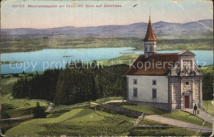 12459566 Etzel St Meinrad Kapelle Blick Zuerichsee Etzel (St. Meinrad)