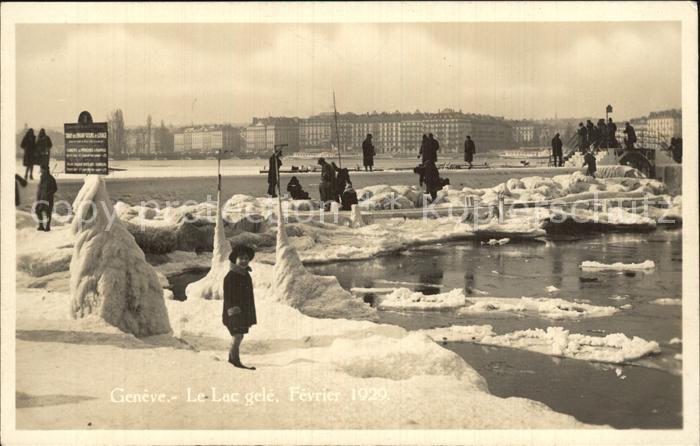 12472139 Geneve GE Le Lac gelè Février 1929 Geneve