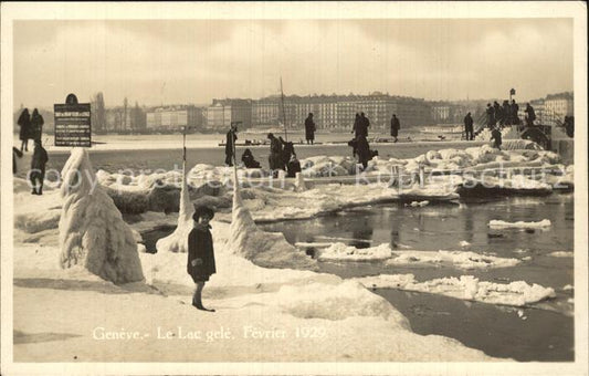 12472139 Geneve GE Le Lac gelè Février 1929 Geneve