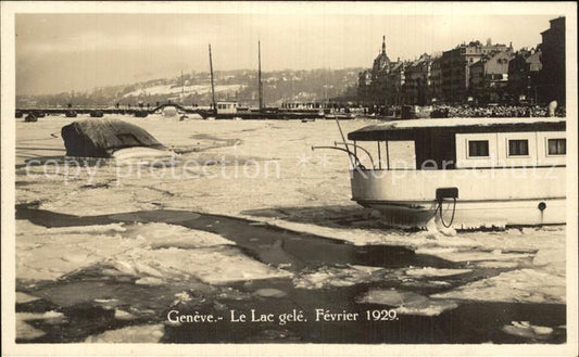 12472140 Geneve GE Le Lac gelè Février 1929 Geneve