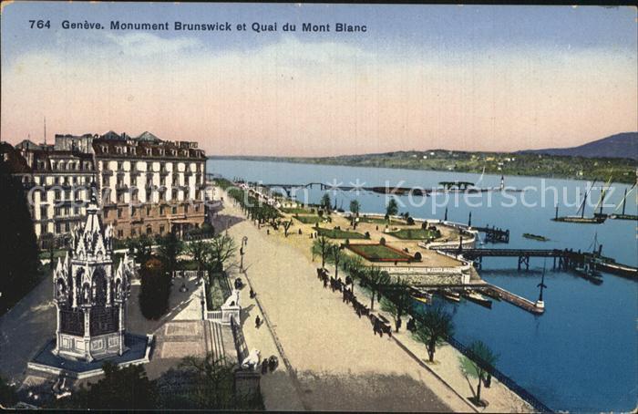 12472175 Genève GE Monument Brunswick et Quai du Mont Blanc Genève