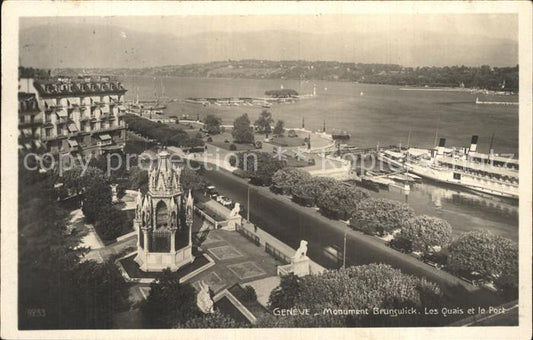 12473717 Genève GE Monument Brunswick Les Quais et le Port Genève