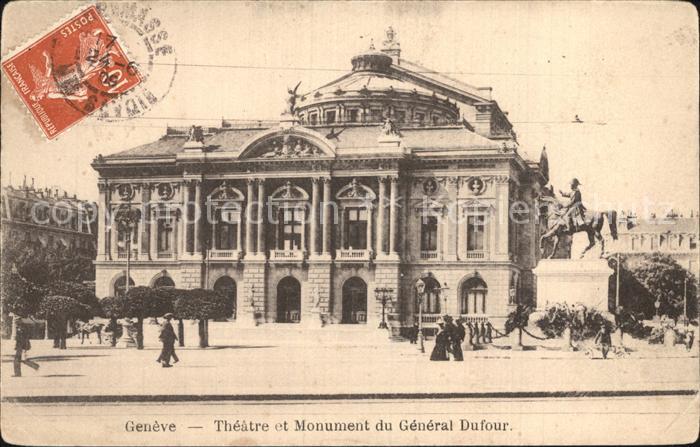 12473734 Genève Théâtre GE et Monument au Général Dufour Genève