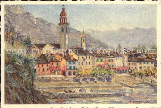 12474306 Carte d'artiste de l'église TI d'Ascona Ascona