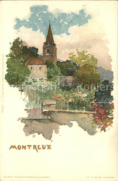 12467923 Montreux VD Église Carte d'artiste Montreux VD