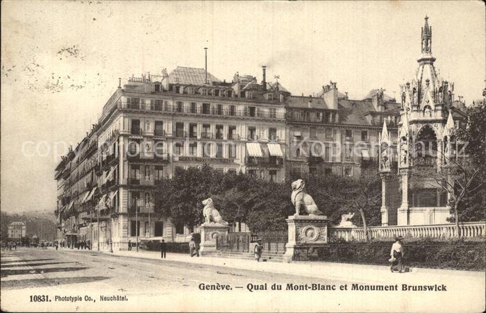 12473100 Geneve GE Quai du Mont Blanc et Monument Brunswick Geneve