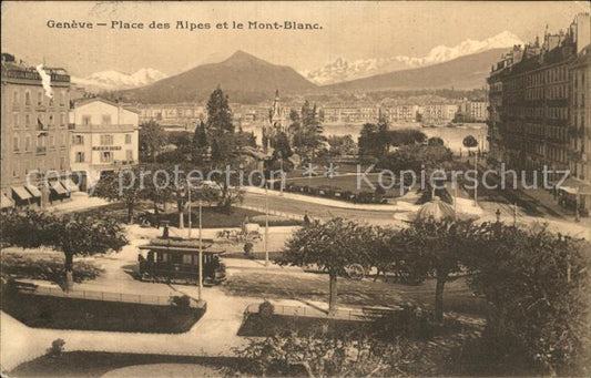 12473105 Genève GE Place des Alpes et le Mont Blanc Genève