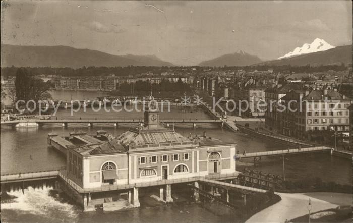 12474352 Genève GE Pont de L Ille et Mont Blanc Genève