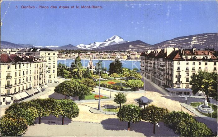 12474365 Genève GE Place des Alpes et le Mont Blanc Genève