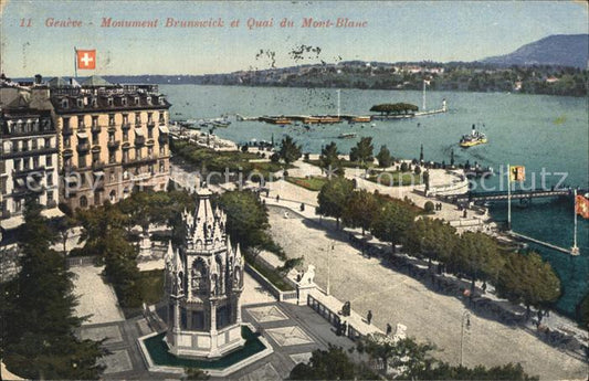 12474368 Genève GE Monument Brunswick et Quai Mont-Blanc Genève