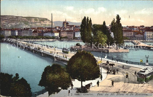 12476260 Genève GE Pont du Mont Blanc Ile Rousseau Genève