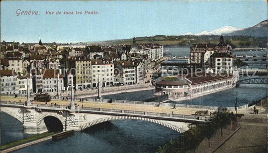 12476304 Geneve GE Vue sur les ponts Geneve