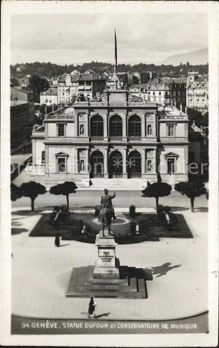 12476344 Genève GE Statue Dufour Conservatoire de Musique de Genève