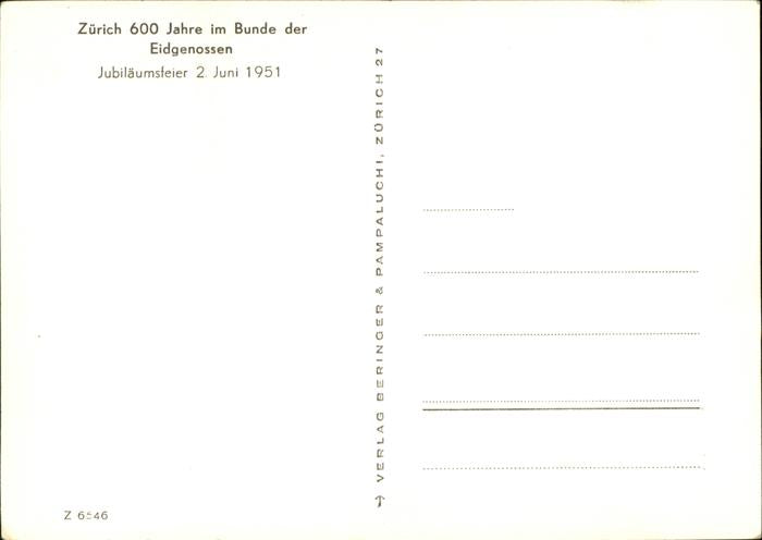 11116121 Zuerich Jubilaeumsfeier 2. Juni 1951 Zuerich